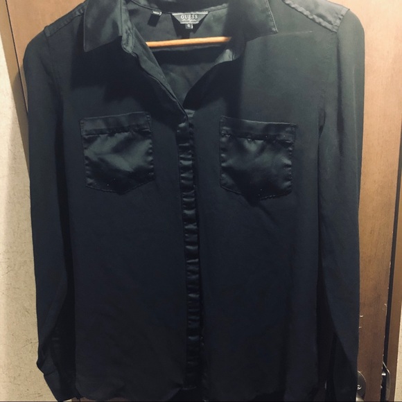 Sheer Black GUESS Button-up - Picture 2 of 5